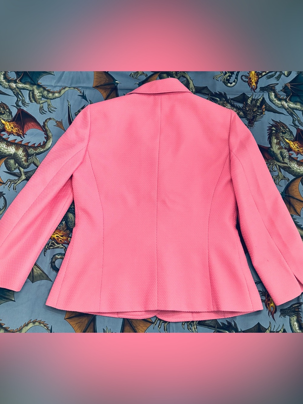 Vintage Kasper Barbie-Pink Textured Blazer, 2 - Picture 2 of 4